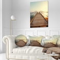 thumbnail image 3 of Designart Strong Wooden Boardwalk into Sea - Bridge Throw Pillow - 12x20, 3 of 5