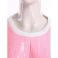 thumbnail image 5 of iixpin Women's Number Name Sequin Dress Shirt Short Sleeve Oversized T-Shirt Sweatshirt Pink One Size, 5 of 6