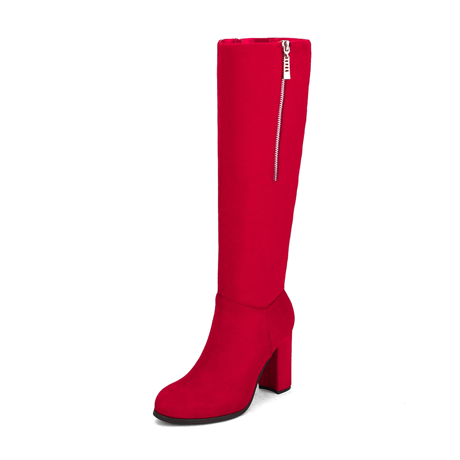 red thigh high boots size 10