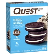 Quest Protein Bar, Cookies & Cream, 21g Protein, Gluten Free, 4 Count