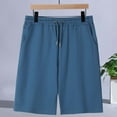 thumbnail image 4 of Gubotare Boys Shorts Boys Shorts Print Drawstring High Waisted Shorts Kids Summer Casual Shorts with Pocket Size 5T 6T (Blue,5-6 Years), 4 of 5
