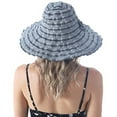thumbnail image 4 of Women's Travel Vintage Sun Hat Foldable Wide Brim Summer Sun Hat with UV Protection/Dark Blue, 4 of 7
