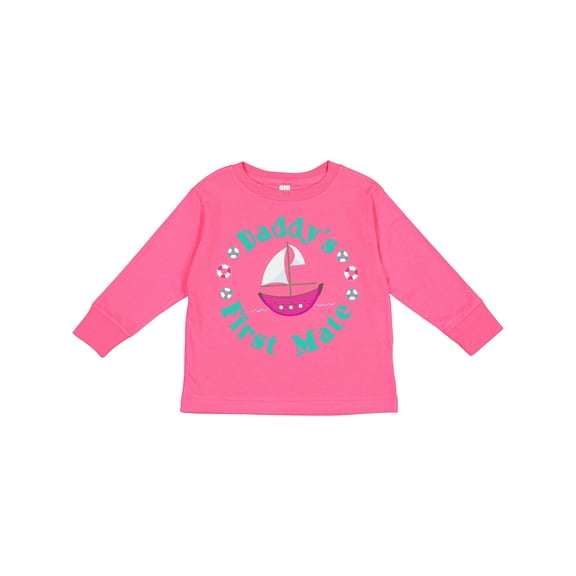 Inktastic Daddys First Mate (girl) Girls Long Sleeve Toddler T-Shirt