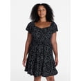 thumbnail image 2 of Time and Tru Women's Tie Waist Mini Dress with Flutter Sleeves, Sizes XS-XXXL, 2 of 6