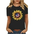 thumbnail image 2 of Cavosen American Flag Shirt Women Petite Red White and Blue Short Sleeve Round Neck T Shirts USA Flag Graphic Tops Lady L Patriotic Casual T Shirts Independence Day Tunic Tees 2025 Patriotic Blouses, 2 of 8