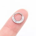 thumbnail image 3 of Implant Grade Titanium Pave Baguette Sparkle Clicker Hoop Ring, 3 of 5