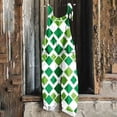 thumbnail image 2 of QATAINLAV Wide Leg Linen Jumpsuits for Women St Patricks Day Outfits Funny Graphic Spaghetti Strap Rompers One Piece Pants with Pockets Green XL Purses for Women Clearance, 2 of 6