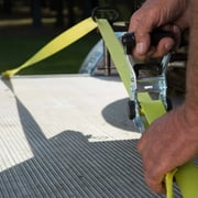 SmartStraps RatchetX 1.5 x 14ft Commercial Tie Down Strap, Yellow, 2 Pack - 1,677lb SWL