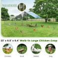 thumbnail image 4 of Costway Large Metal Chicken Coop Walk-in Poultry Cage Hen Rabbit Run House with  Cover, 4 of 9