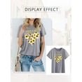 thumbnail image 5 of Xuanfei Women Peace & Love Letter Print Daisy Heart Pattern Short Sleeve T-Shirt, 5 of 6