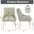 thumbnail image 5 of SEYNAR Modern Glam Faux Leather Dining Chairs Set of 6, Upholstered Vanity Chair with Gold Legs for Living Room Restaurant(DA), 5 of 6