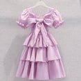 thumbnail image 5 of OGLCCG Girls Summer Midi Dress Casual Square Neck Swing Tiered Smocked Dresses for Tween Ruffle Flowy Princess Dress 5-13 Years, 5 of 6