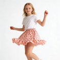 thumbnail image 5 of Skirts for Girls Ruffle Floral Flowy Short Skirts for Girls Cute Summer Skirts for Girls (Pink 5-6 Years), 5 of 8