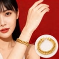 thumbnail image 5 of Rvusndi Bracelets for Women Adult Gold Bracelets Flat Sideways Bracelet Jewelry with Exquisite Style Birthday Gifts, 5 of 6