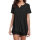 thumbnail image 3 of Conjunto de ropa de dormir para mujer Sexy con cuello en V Top Shorts Camisón camisón, negro, S Inevent AP001530-06, 3 of 7