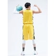 thumbnail image 4 of Men's Basketball Jerseys and Shorts Team Uniforms with Pockets Tracksuit Uniforms yellow—7XL, 4 of 5