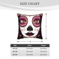 thumbnail image 4 of Velvet Decorative Throw Pillow Covers Set of 2, Soft Square Cushion Cover with Invisible Zipper Day Of The Dead Mexican Printing, 16"x16", 4 of 7