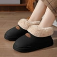 thumbnail image 2 of Rokment Fuzzy Winter Snow Boots House Shoes for Women Indoor and Outdoor Fashion Casual Plush Lined Warm Comfy Memory Foam Slippers Ankle Booties Black Size 6.5, 2 of 6
