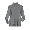 thumbnail image 5 of Women's Winter High Neck Solid Color Long Sleeve Pullover Knitted Bottoming Sweater, Warm and Slim, Great for Layering and Cold Weather,Gray,One Size, 5 of 6