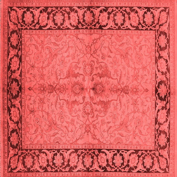 Ahgly Company Indoor Square Oriental Red Traditional Area Rugs, 8' Square