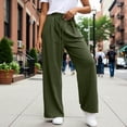 thumbnail image 2 of RUTAYY Women's Pants Casual High Waist Tied Drawstring Wide Leg Sweatpants with Pocket Comfortable Loose Fit Fashion Travel Trousers, 2 of 4