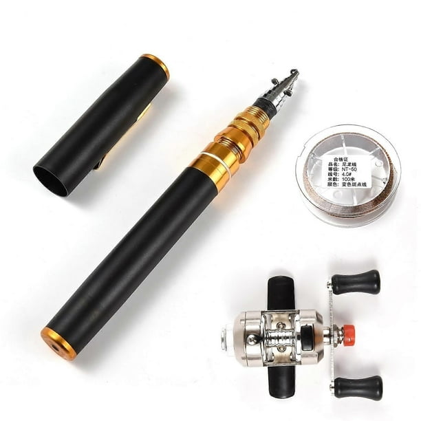 Portable Pocket Telescopic 1.75m Mini Pen Shape Fishing Rod and Fishing Reel Combos