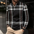 thumbnail image 1 of Blusa y camisa de manga larga con cuello vuelto para hombre, informal, con estampado, de manga larga, con solapa y media cremallera, deportiva, de poliéster., 1 of 3