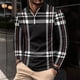 thumbnail image 1 of Blusa y camisa de manga larga con cuello vuelto para hombre, informal, con estampado, de manga larga, con solapa y media cremallera, deportiva, de poliéster., 1 of 3