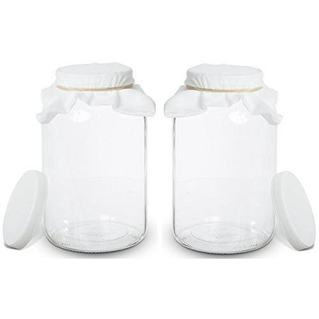 

2 Pack - 1 Gallon Glass Wide Mouth Kombucha Brewing Jars