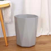 5 Gallon Geometric Silver Trash Can, Plastic Office Trash Can,