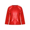 thumbnail image 2 of JanJean Kids Girls Shiny Metallic Dance Shirts Long Sleeve Sparkle T Shirt Hip Hop Jazz Tops Pullover Red 110, 2 of 7