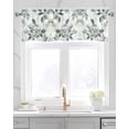 thumbnail image 2 of Spring Botanical Kitchen Valances for Windows Farmhouse Linen Window Valance Curtain for Living Room Window Treatment Eucalyptus Leaves Teal Floral Summer Valance Rod Pocket Topper, 42 x 12 Inch, 2 of 6