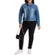 thumbnail image 3 of Chaquetas de mezclilla de mujer de tallas grandes Agnes Orinda, de manga larga, con bolsillos, 5X, azul, 3 of 6