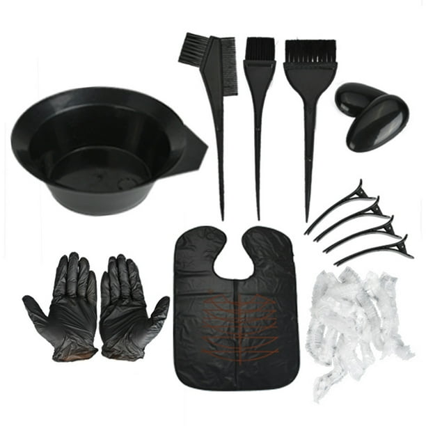 Kit de tinte para el cabello, cuenco para teñir el cabello, cepillo para teñir, peine, cubierta para las orejas, guantes para teñir el cabello en salón, herramientas para teñir el cabello