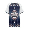 thumbnail image 4 of Hauts d'Été Grande Taille Hauts en Dentelle pour Femmes Été Blouses à Imprimé Patchwork pour Femmes Amples Grande Taille Col en V Manches Courtes T-Shirts Col en V T-Shirt Femme en Liquidation, 4 of 5