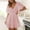 Pink, variant on Women's Lace Short Sleeve Lace Stitching Large Peplum Dress Short Sleeve V-neck Dress