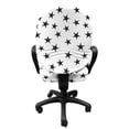 thumbnail image 3 of Marine Office Chair Slipcover, Repeating Pattern of Silhouette Starfishes Hand Drawn Nautical Animals Tropical, Stretch Decorative Fabric Cover, Standard Size, Black and White, by Ambesonne, 3 of 5