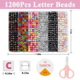 thumbnail image 4 of Yalumo 1200pcs Letter Beads, 6 Colors 6 x 6 MM A-Z Cube Alphabet Beads for Jewelry Making, Friendship Bracelets DIY with Cord Scissors Clasp Ring, 4 of 7