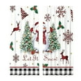 thumbnail image 2 of Oliegs Couverture Rideaux Imprimés des Fêtes 2 Rideaux Plats 2D Imprimés Rouges de Noël avec Flocons de Neige et Branches pour Chambre Salon Fête des Fêtes, 2 of 5