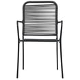 thumbnail image 2 of Bowery Hill Cotton Rope/Powder-Coated Steel/Tempered Glass Dining Set in Black, 2 of 11