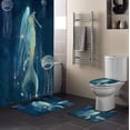 thumbnail image 3 of FMSHPON Mermaid 4 Piece Bathroom Set Shower Curtain Bath Rug Contour Mat and Toilet Lid Cover, 3 of 7