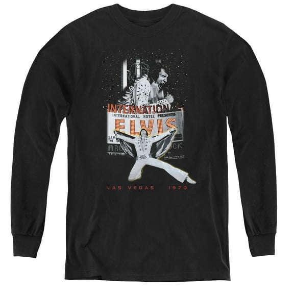 Elvis Presley Las Vegas Youth Long Sleeve T-Shirt Black