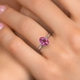 thumbnail image 4 of Gem Stone King 14K White Gold Pink Mystic Topaz Solitaire Engagement Ring for Women | 1.30 Cttw | Oval 8X6MM | Gemstone November Birthstone | Size 5, 4 of 6