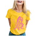 thumbnail image 1 of TSADFHJI Chandail en Molleton Col Rond pour Femmes T-Shirt Imprimé Manches Courtes Col Rond Blouse Xxxxxl Jaune, 1 of 5