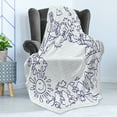thumbnail image 4 of Cartoon Soft Flannel Fleece Throw Blanket, Childish Summer Frame with Flowers Mountains Trees and Smiling Sun, Cozy Plush for Indoor and Outdoor Use, 50" x 60", Pale Blue Dark Blue, by Ambesonne, 4 of 5