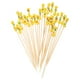 thumbnail image 1 of Uxcell 100Pcs Palillos de cóctel con doble perlas de bambú para bebidas, alimentos y frutas, Amarillo, 1 of 6