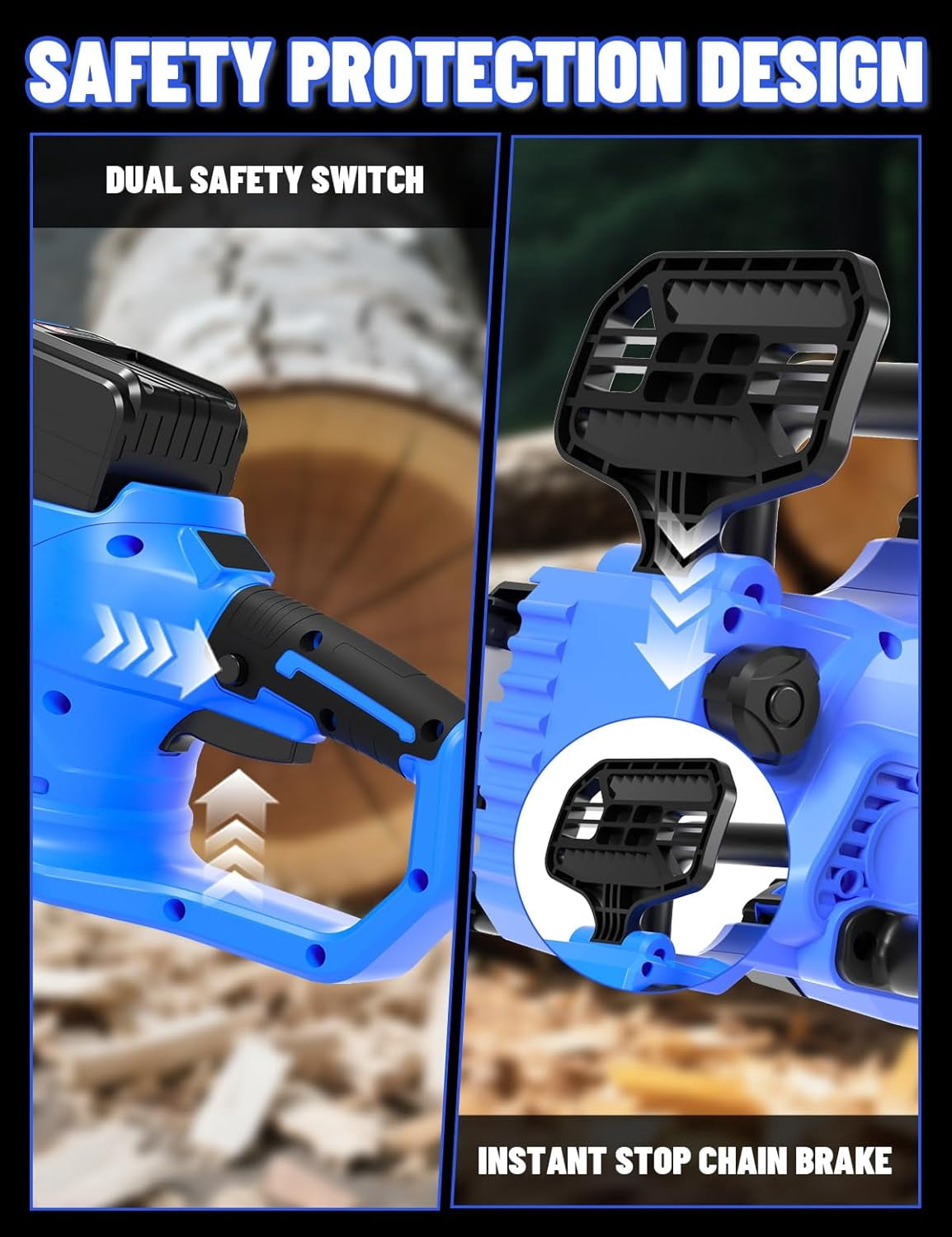 AZZUNOX 16 Inch Brushless Cordless Chainsaw, Tool-Free Tension & Auto Oiler, with Battery and Charger for Wood Cutting Tree Trimming