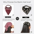 thumbnail image 4 of 6 Pack Hair Scarf Headband for Women, Elastic Bandana Head Scarf Large Boho Triangle Kerchief, 4 of 7