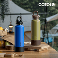 thumbnail image 5 of CAROTE 2-Pack 20 oz Insulated Stainless Steel Water Bottles with One-Click Leak-Proof Lids, Carry Loops and Removable Silicone Boots, Dishwasher Safe, Blue and Green, 5 of 7