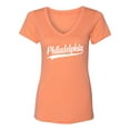 thumbnail image 3 of Go All Out City Of Philadelphia Pennsylvania Fashion Script V Neck T-Shirt Women, 3 of 5
